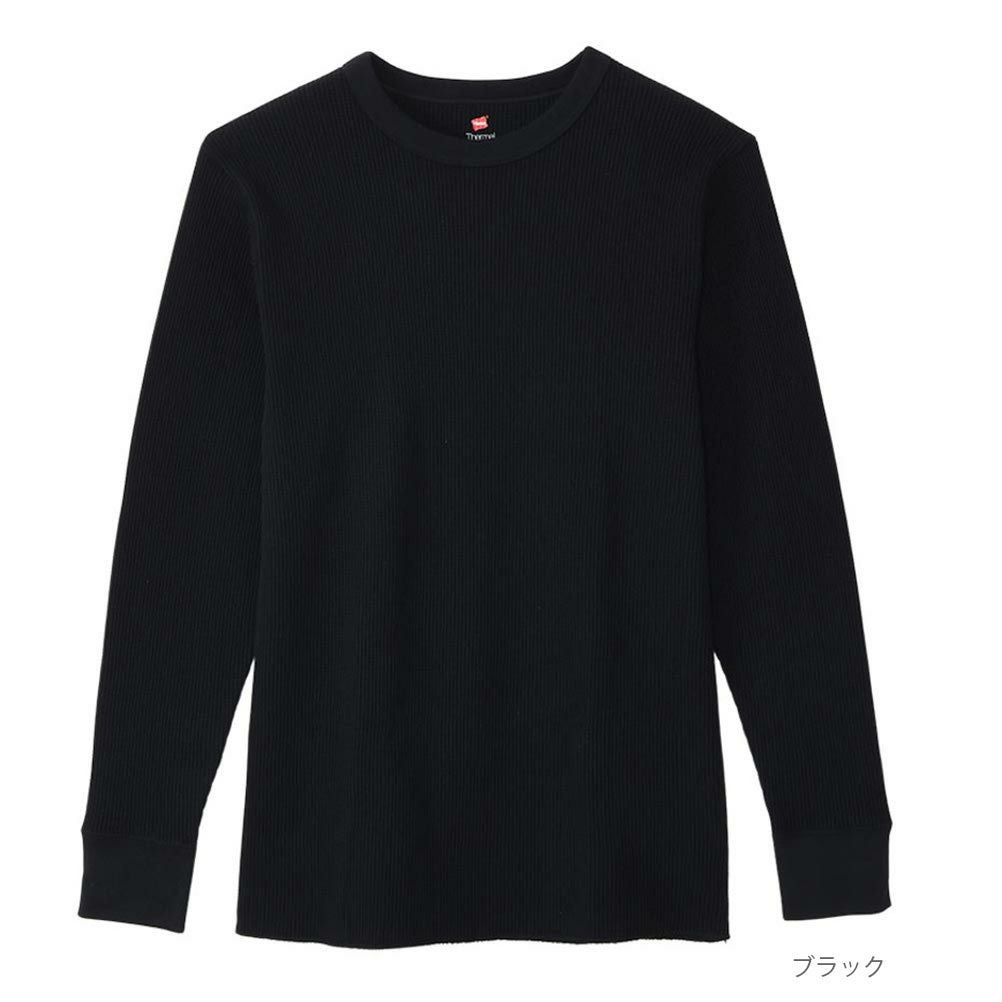 Hanes サーマルクルーネックロングスリーブTシャツ メンズ ネコポス 対応商品