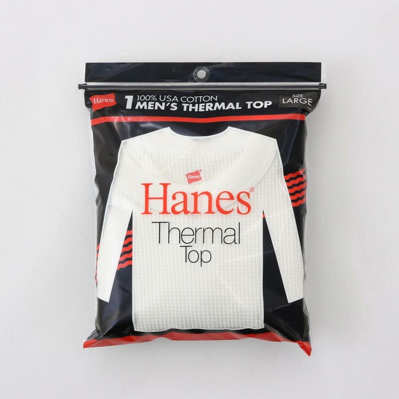 Hanes  サーマルクルーネックロングスリーブTシャツ メンズ商品画像-5