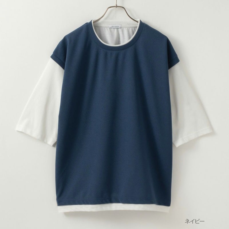 [期間限定価格]URBAN COLLECTION 梨地フェイクベストレイヤードTシャツ メンズ メール便 対応商品商品画像-2