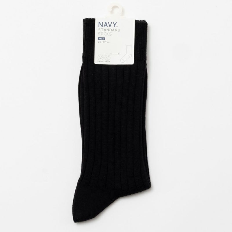 NAVY リブ編みクルーソックス メンズ商品画像-11
