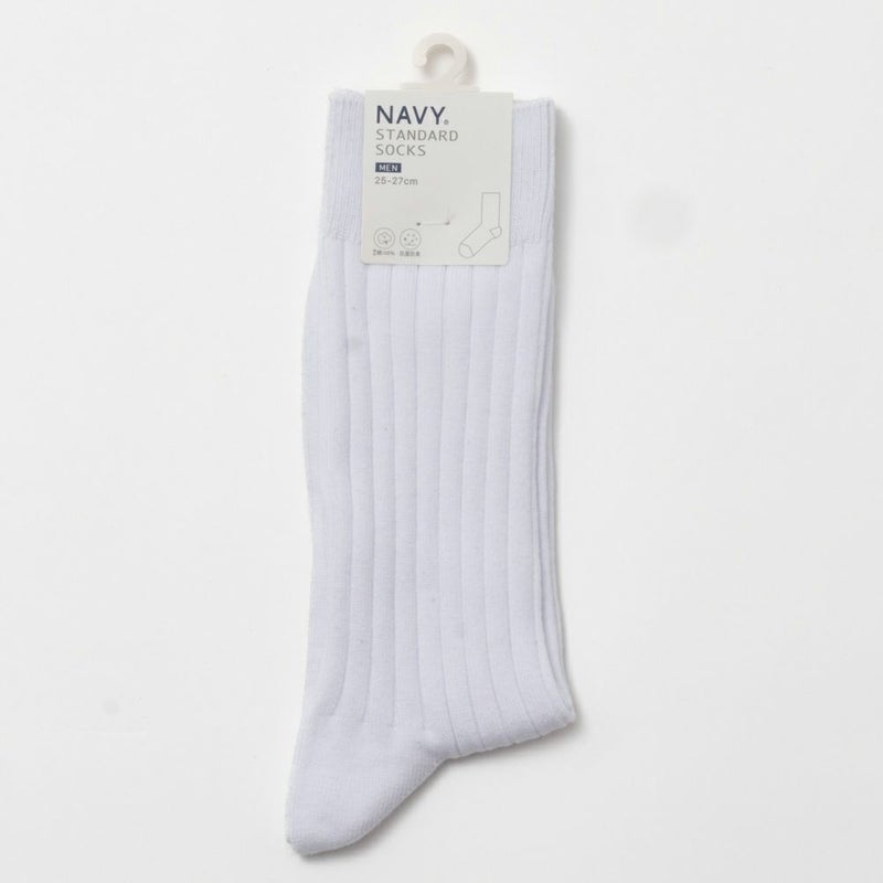 NAVY リブ編みクルーソックス メンズ商品画像-12