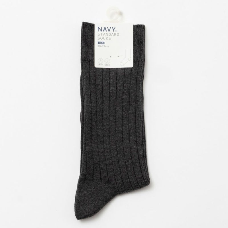 NAVY リブ編みクルーソックス メンズ商品画像-13