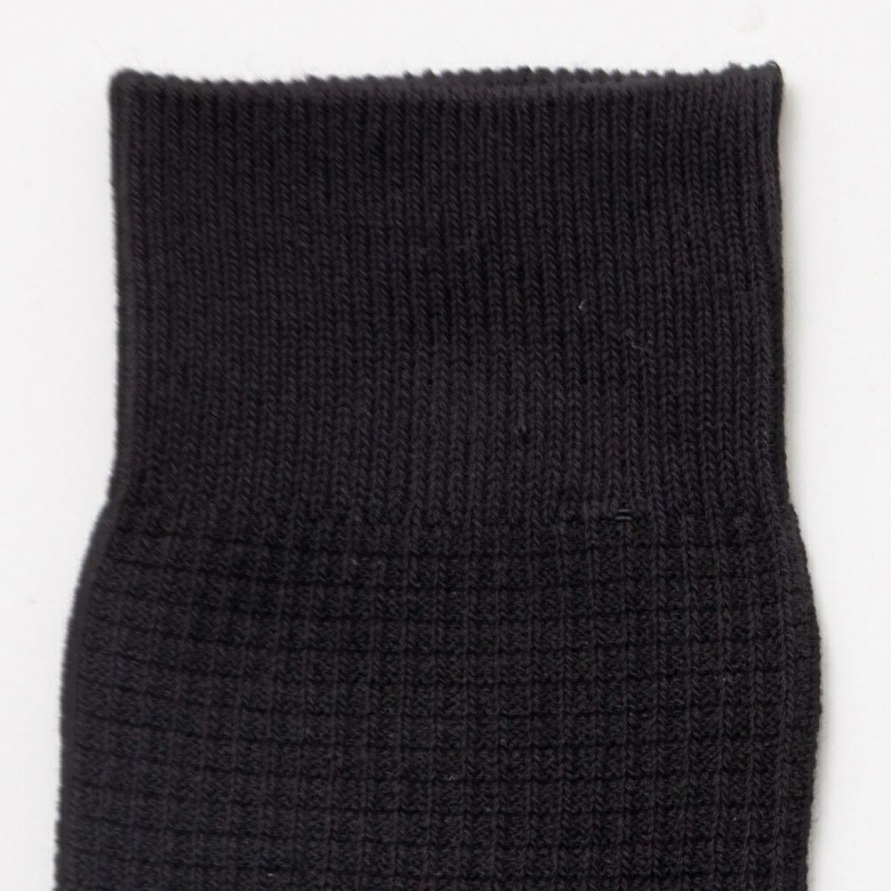 NAVY ワッフル編みクルーソックス メンズ