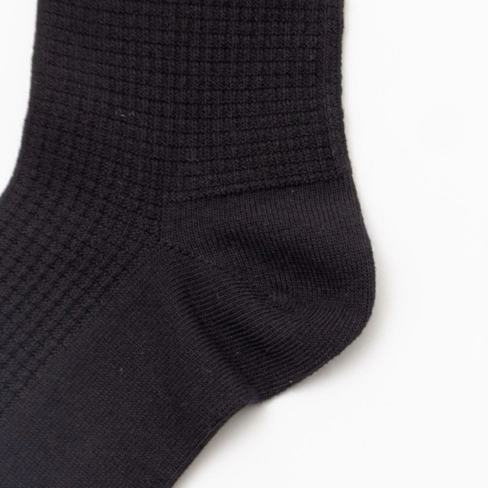 NAVY ワッフル編みクルーソックス メンズ