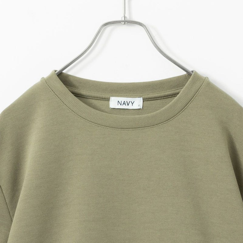 [期間限定価格]NAVY ポンチ素材 時短シャツ切り替えラウンドプルオーバー レディース商品画像-10