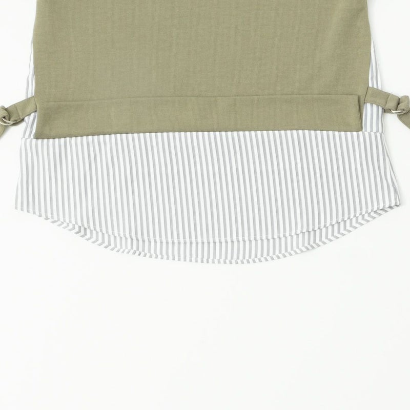 [期間限定価格]NAVY ポンチ素材 時短シャツ切り替えラウンドプルオーバー レディース商品画像-13