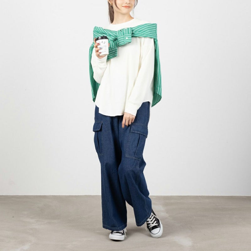 [期間限定価格]NAVY デニムカーゴパンツ レディース商品画像-3