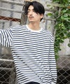 NAVY USコットン100% ボーダー長袖Tシャツ メンズ商品サムネイル-1