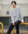 NAVY USコットン100% ボーダー長袖Tシャツ メンズ商品サムネイル-9