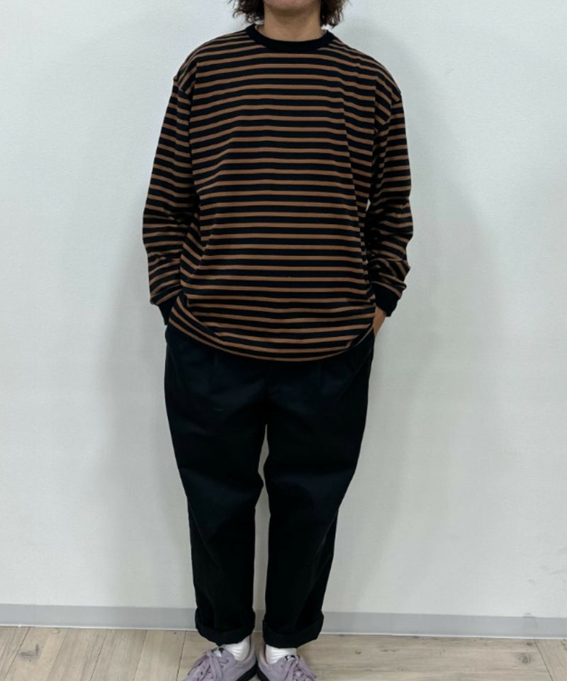 NAVY USコットン100% ボーダー長袖Tシャツ メンズ商品画像-15