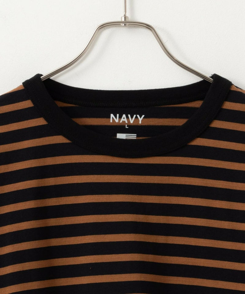 NAVY  USコットン100％ ボーダー長袖Tシャツ メンズ商品画像-22