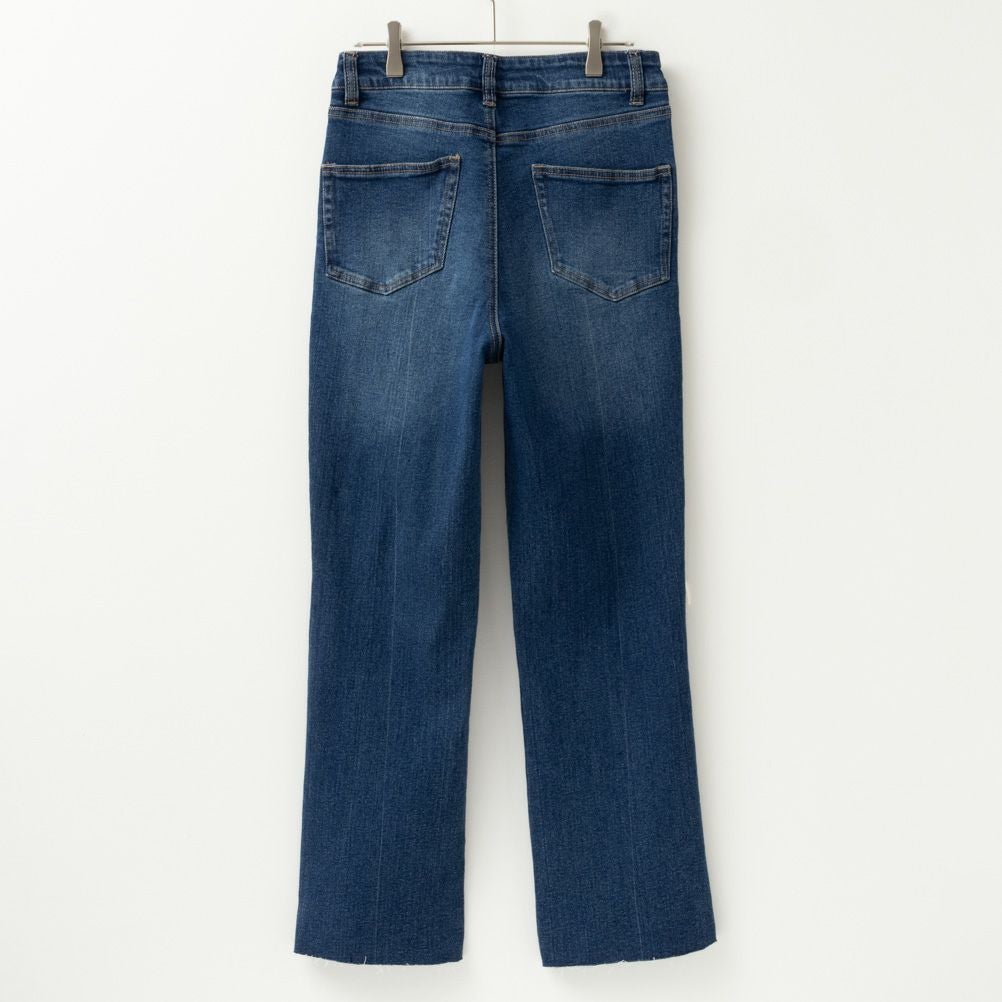 NAVY GOOD STYLE JEANS 裾フリンジセミフレアパンツ レディース