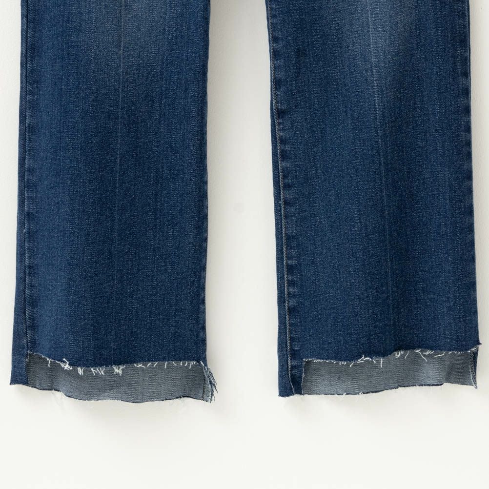 NAVY GOOD STYLE JEANS 裾フリンジセミフレアパンツ レディース