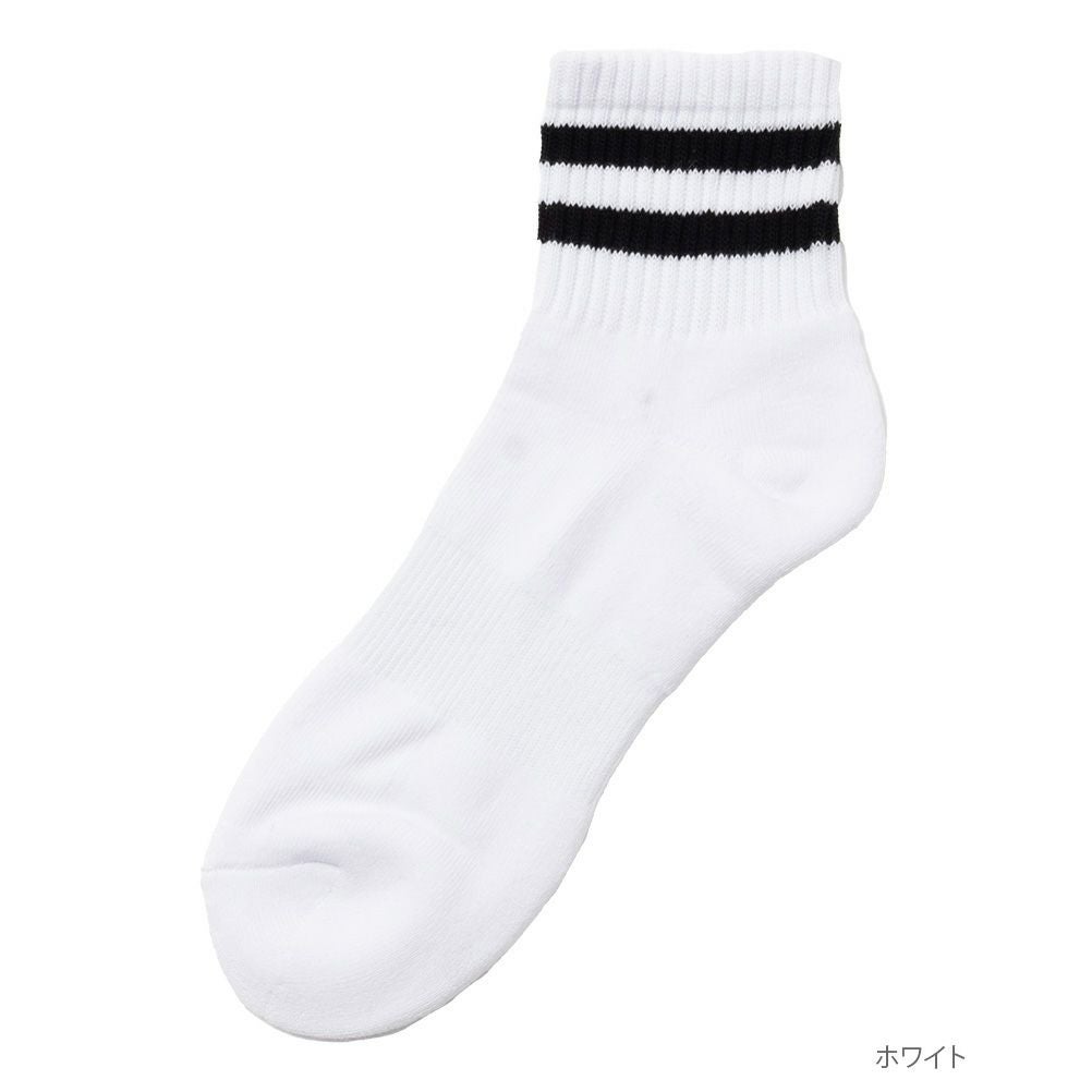 NAVY クォーターソックス ライン柄 メンズ