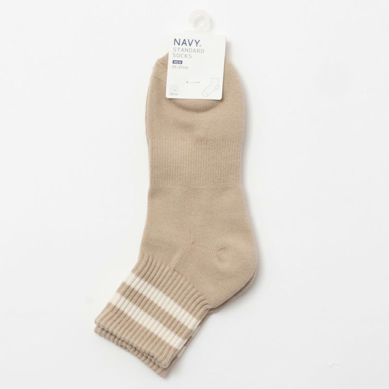 NAVY クォーターソックス ライン柄 メンズ商品画像-12