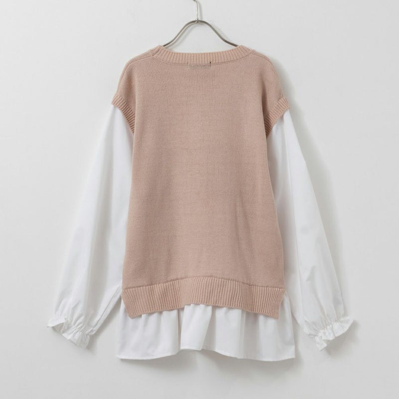 [期間限定knit]RICH MIX  レイヤード風ドッキングプルオーバー キッズ商品画像-3