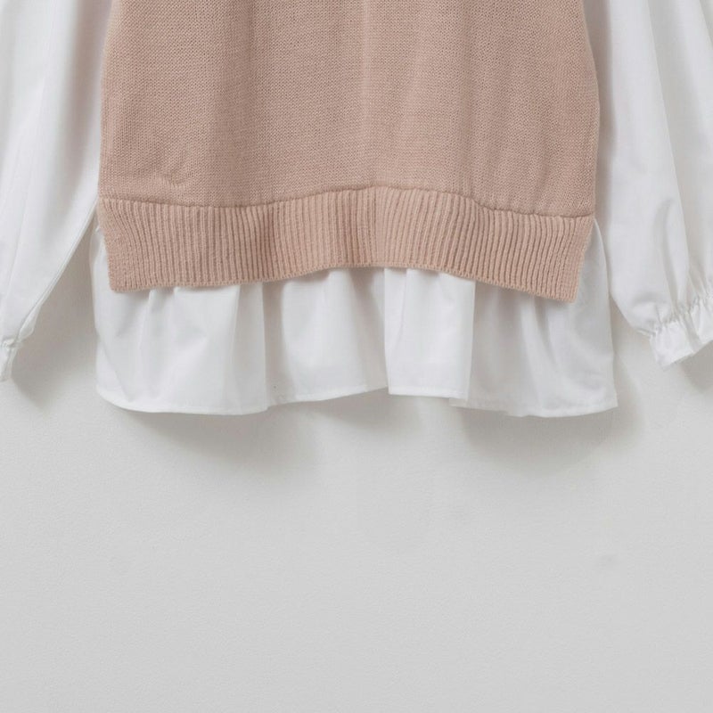 [期間限定knit]RICH MIX  レイヤード風ドッキングプルオーバー キッズ商品画像-6