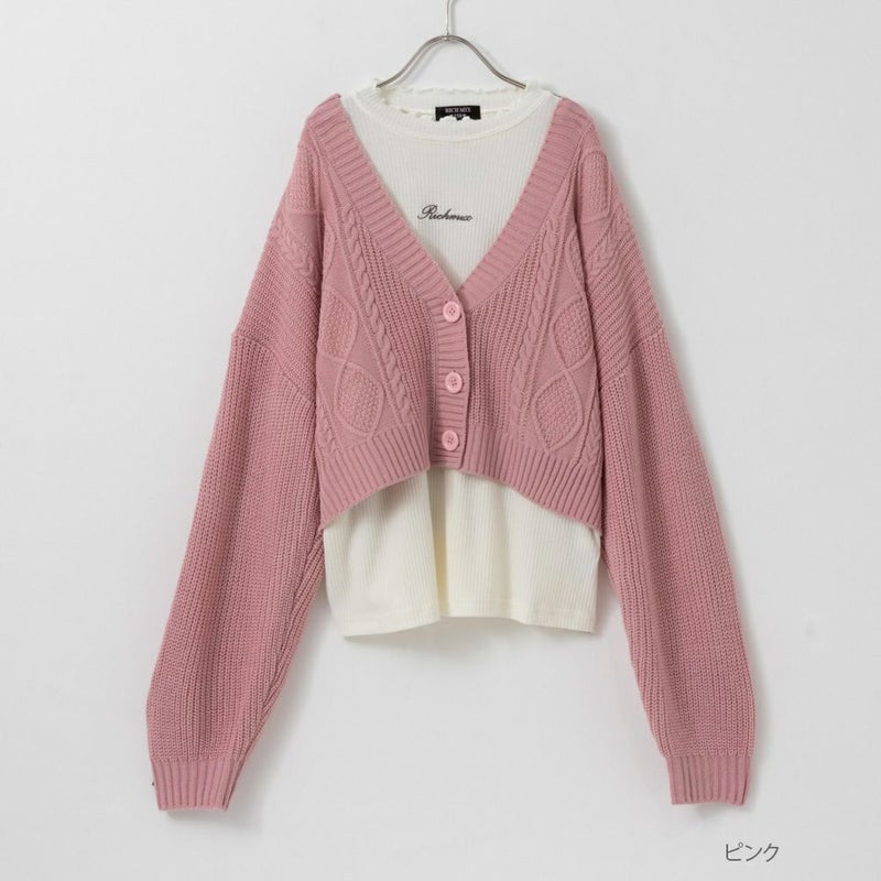 [期間限定knit]RICH MIX  ニットカーディガンアンサンブル キッズ商品画像-1