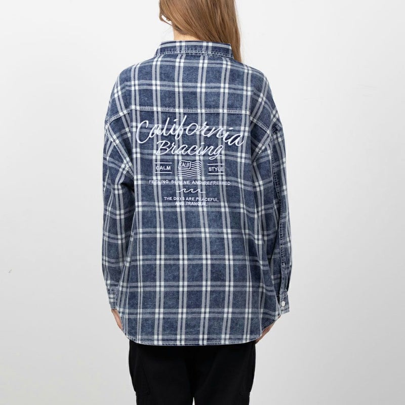 UNDERWRAPS 刺繍デニムチェックシャツ レディース商品画像-4