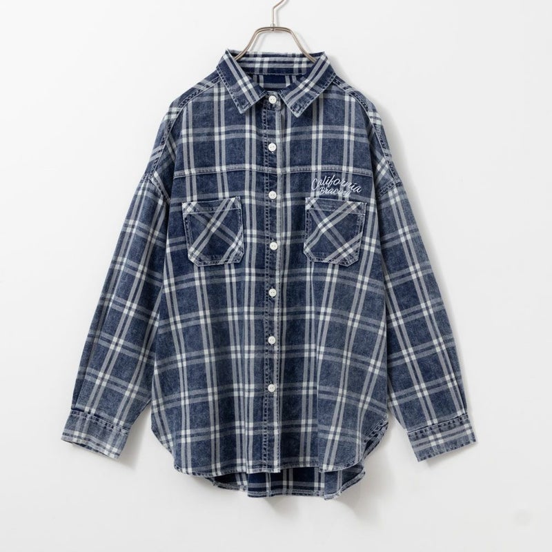 UNDERWRAPS  刺繍デニムチェックシャツ レディース商品画像-5