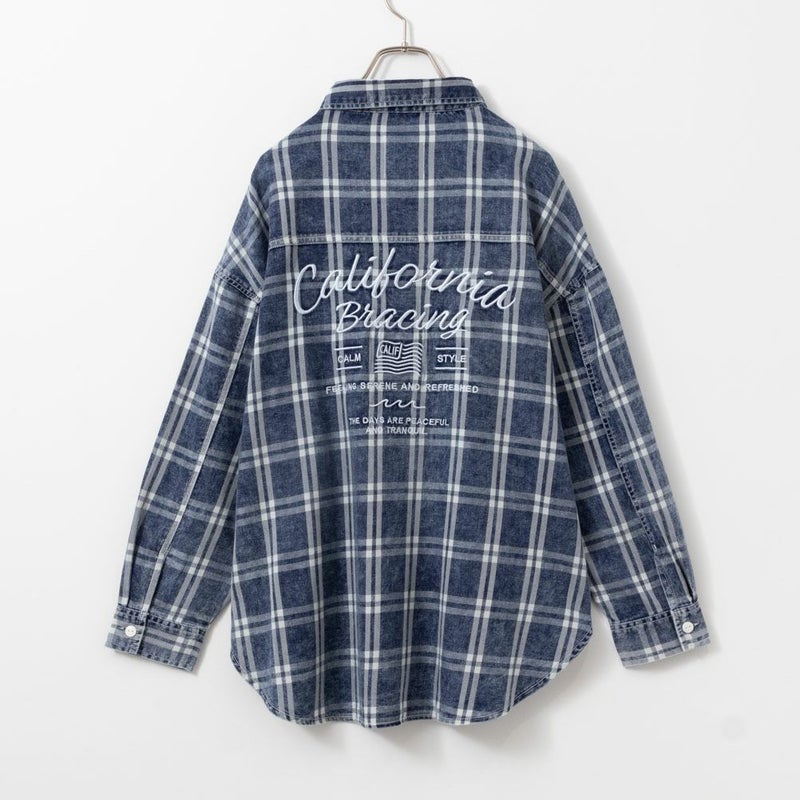 UNDERWRAPS  刺繍デニムチェックシャツ レディース商品画像-6