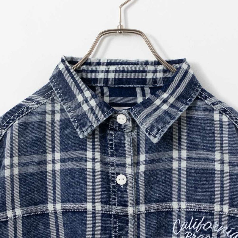 UNDERWRAPS 刺繍デニムチェックシャツ レディース商品画像-7