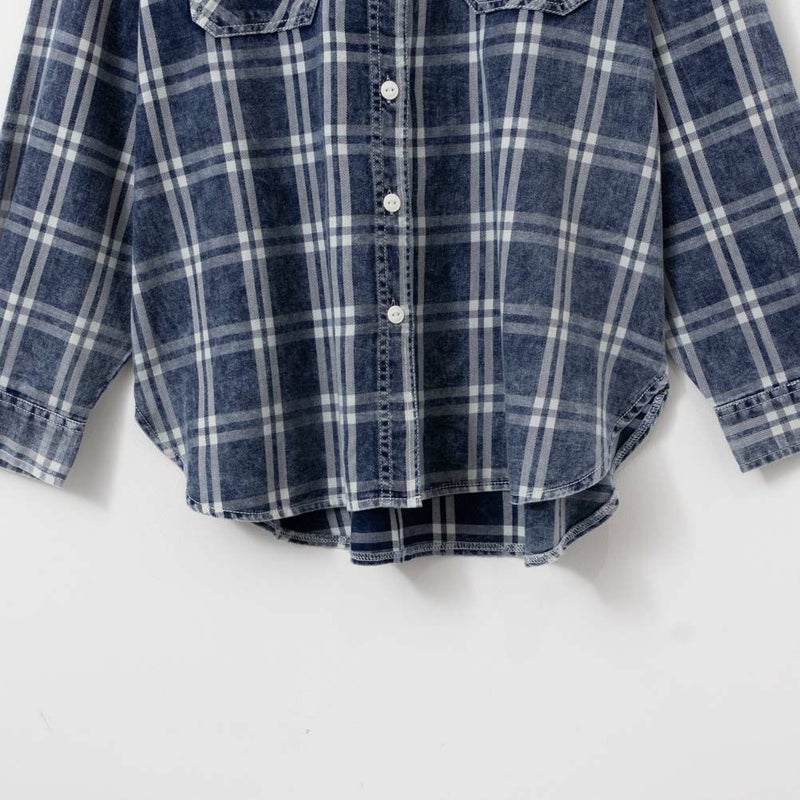 UNDERWRAPS 刺繍デニムチェックシャツ レディース商品画像-9