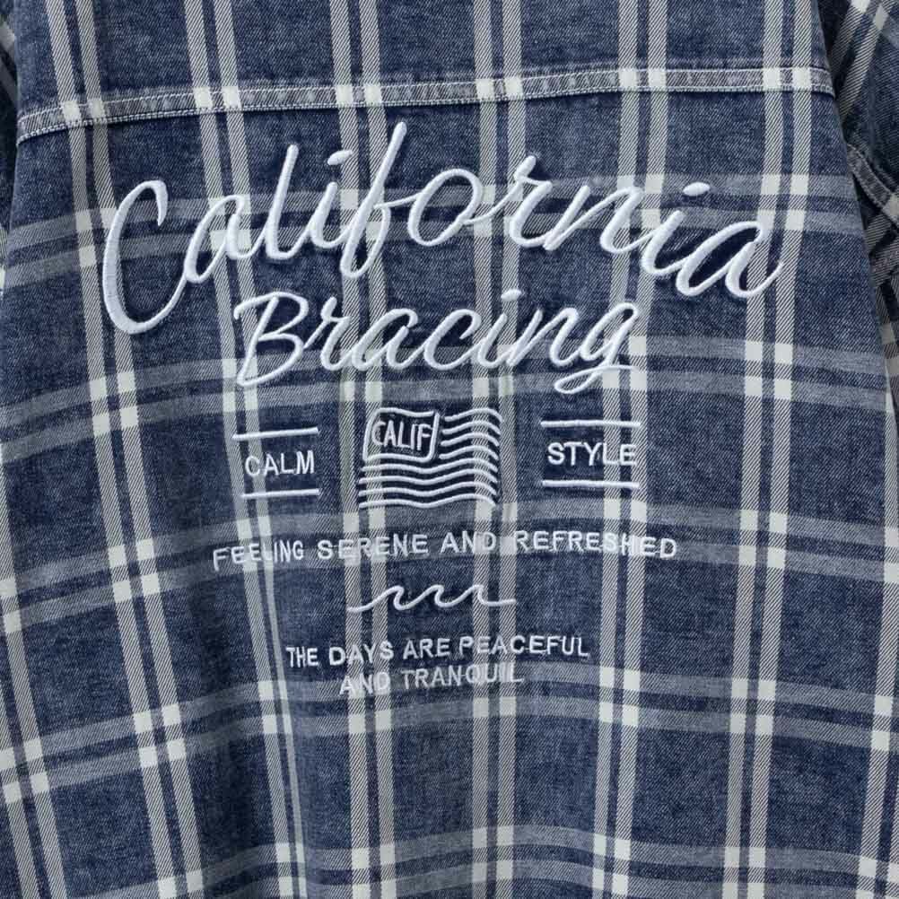 UNDERWRAPS 刺繍デニムチェックシャツ レディース