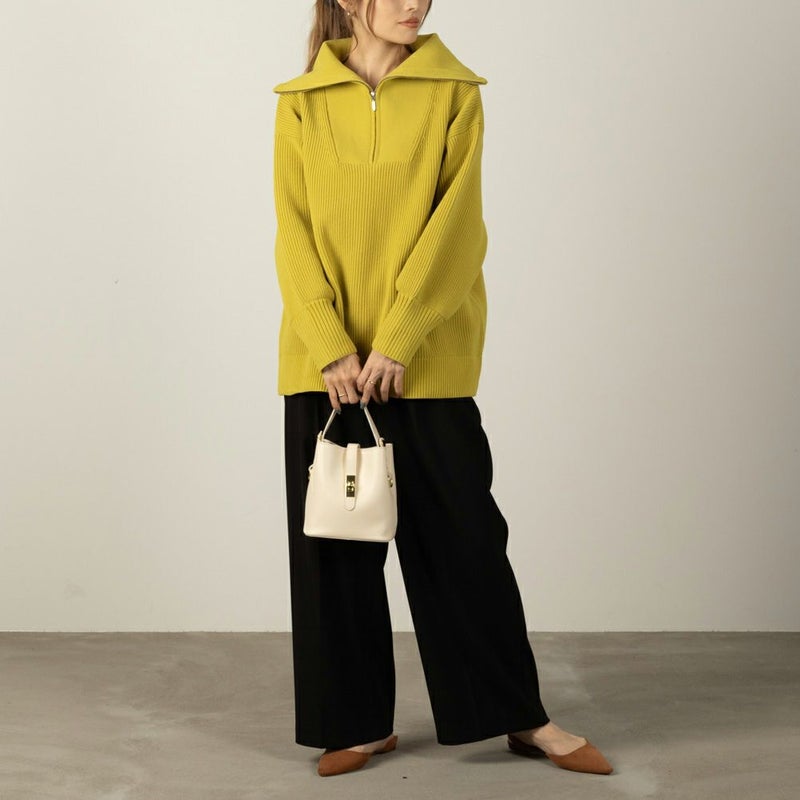 [期間限定knit]NAVY  セーラーカラーハーフジップアップニット レディース商品画像-5