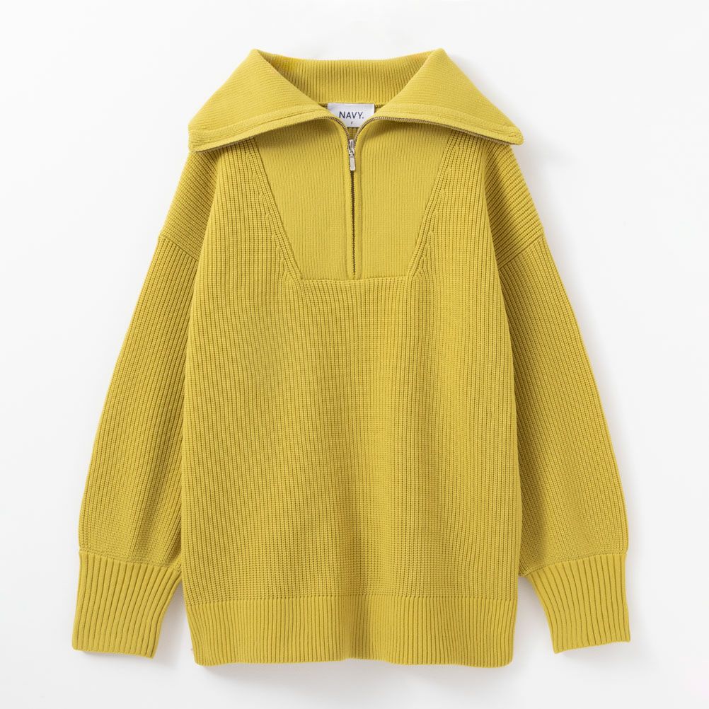 NAVY セーラーカラーハーフジップアップニット レディース