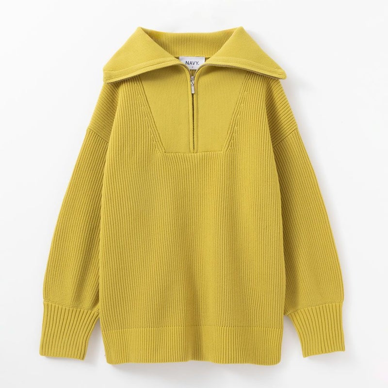 [期間限定knit]NAVY  セーラーカラーハーフジップアップニット レディース商品画像-11