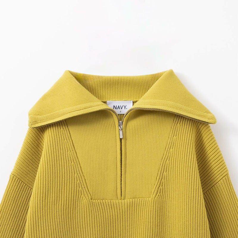 [期間限定knit]NAVY  セーラーカラーハーフジップアップニット レディース商品画像-16