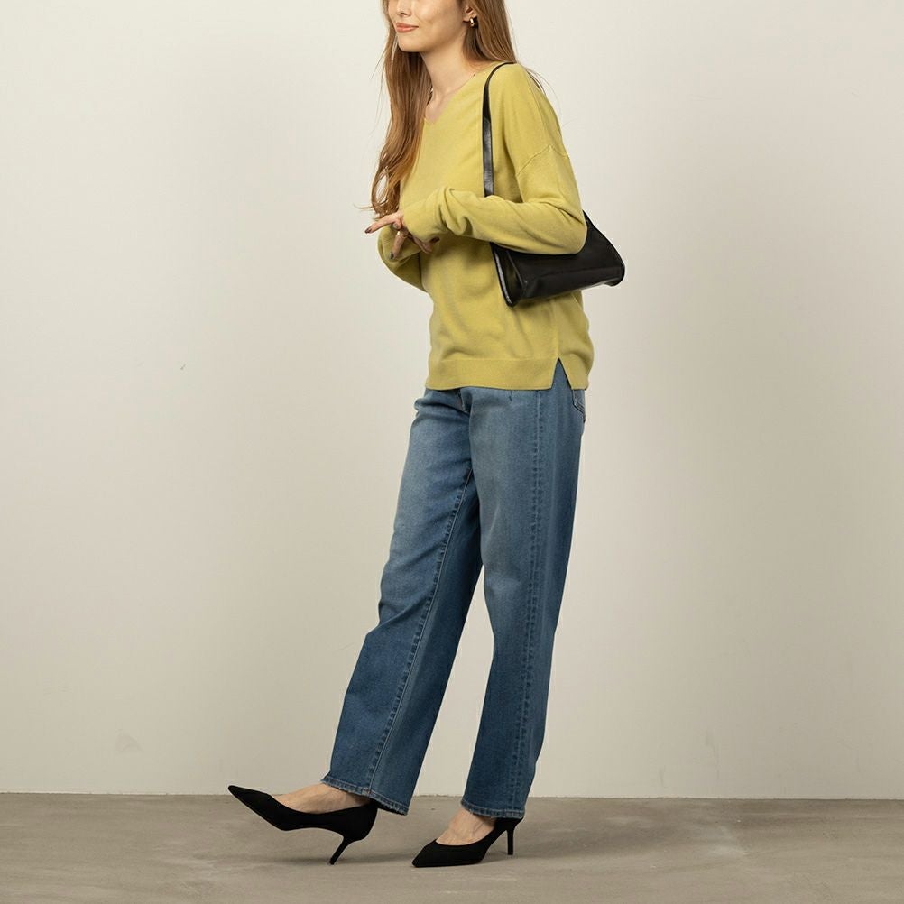 NAVY カシミヤタッチVネックプルオーバー レディース