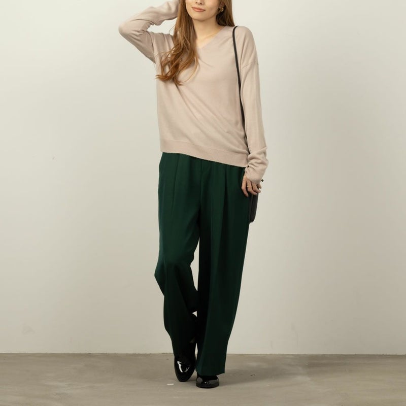 NAVY 洗えるニット カシミヤタッチVネックプルオーバー レディース商品画像-10