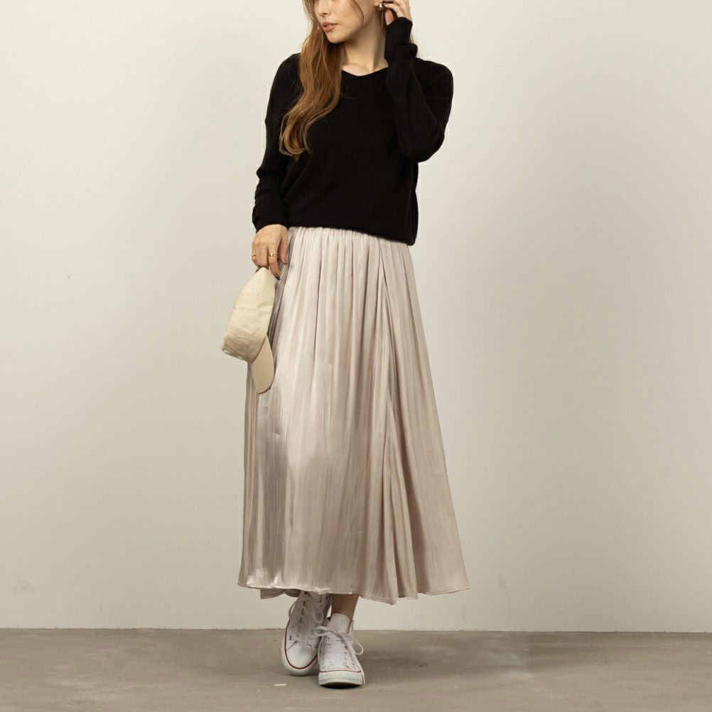 NAVY カシミヤタッチVネックプルオーバー レディース