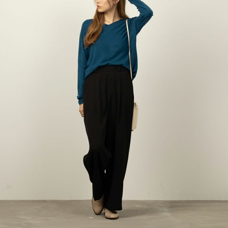 [期間限定knit]NAVY 洗えるニット カシミヤタッチVネックプルオーバー レディース商品画像-13