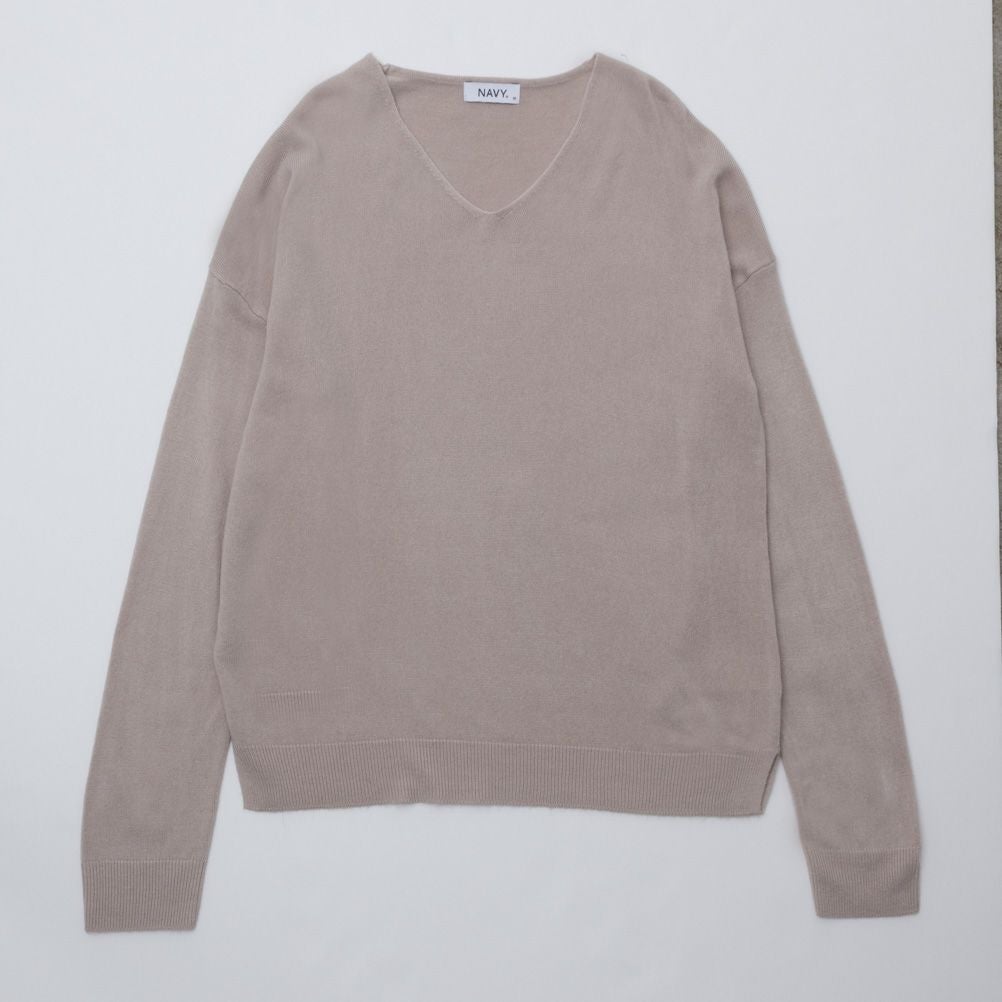 NAVY カシミヤタッチVネックプルオーバー レディース