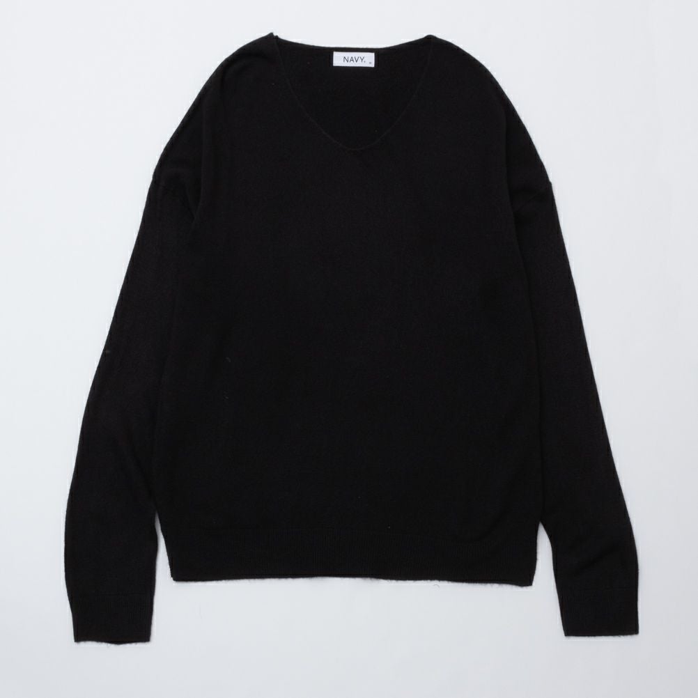 NAVY カシミヤタッチVネックプルオーバー レディース