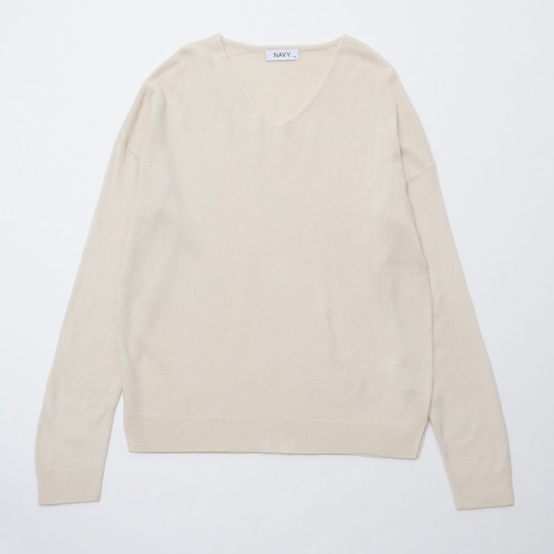 NAVY 洗えるニット カシミヤタッチVネックプルオーバー レディース商品画像-21