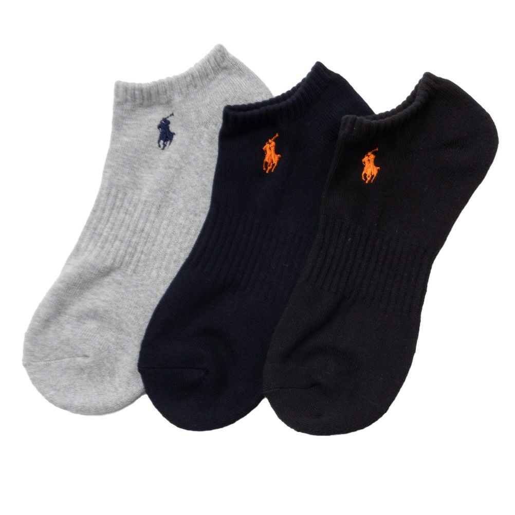POLO RALPH LAUREN アンクルソックス ロゴ入り 3足組 メンズ