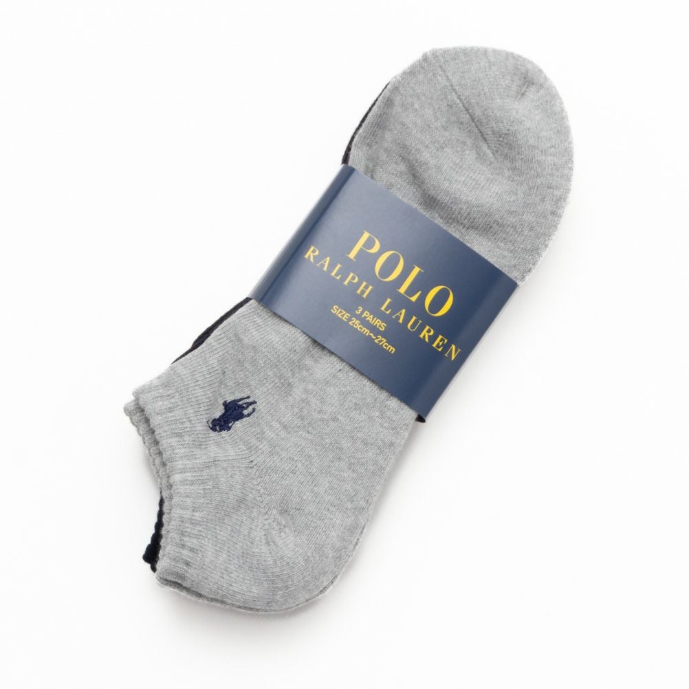 POLO RALPH LAUREN アンクルソックス ロゴ入り 3足組 メンズ