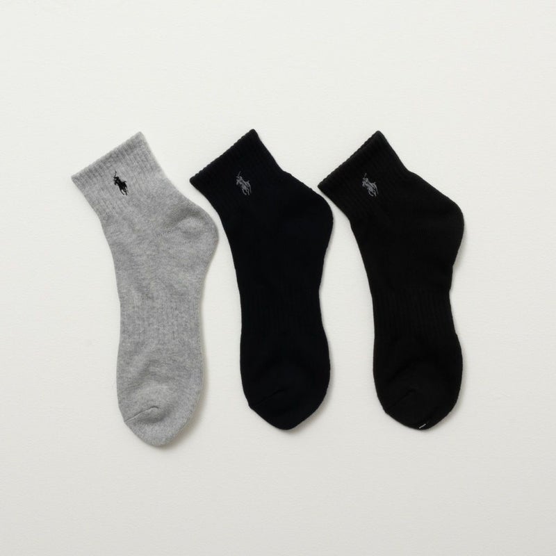 POLO RALPH LAUREN  クォーターソックス ロゴ入り 3足組 メンズ商品画像-1