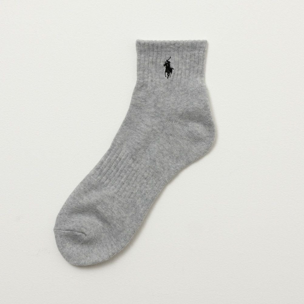 POLO RALPH LAUREN クォーターソックス ロゴ入り 3足組 メンズ