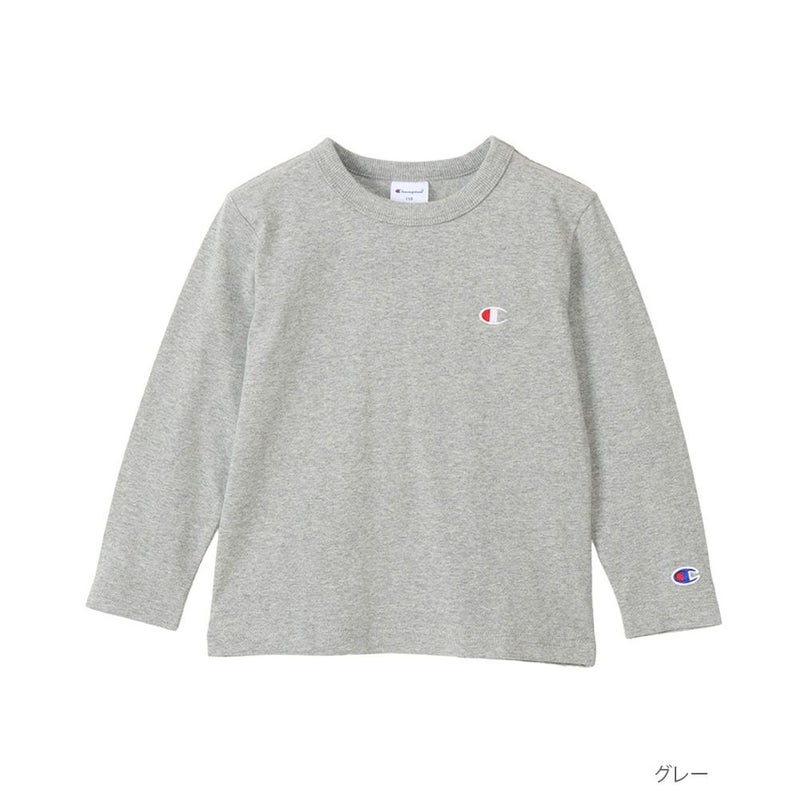 Champion ワンポイント長袖Tシャツ キッズ メール便 対応商品商品画像-2