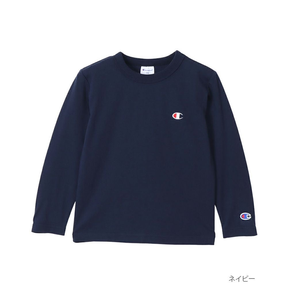 Champion ワンポイント長袖Tシャツ キッズ ネコポス 対応商品
