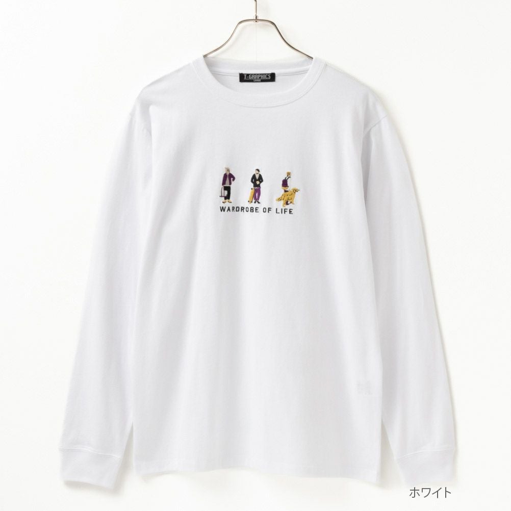 T-GRAPHICS 胸刺繍ロングスリーブTシャツ メンズ