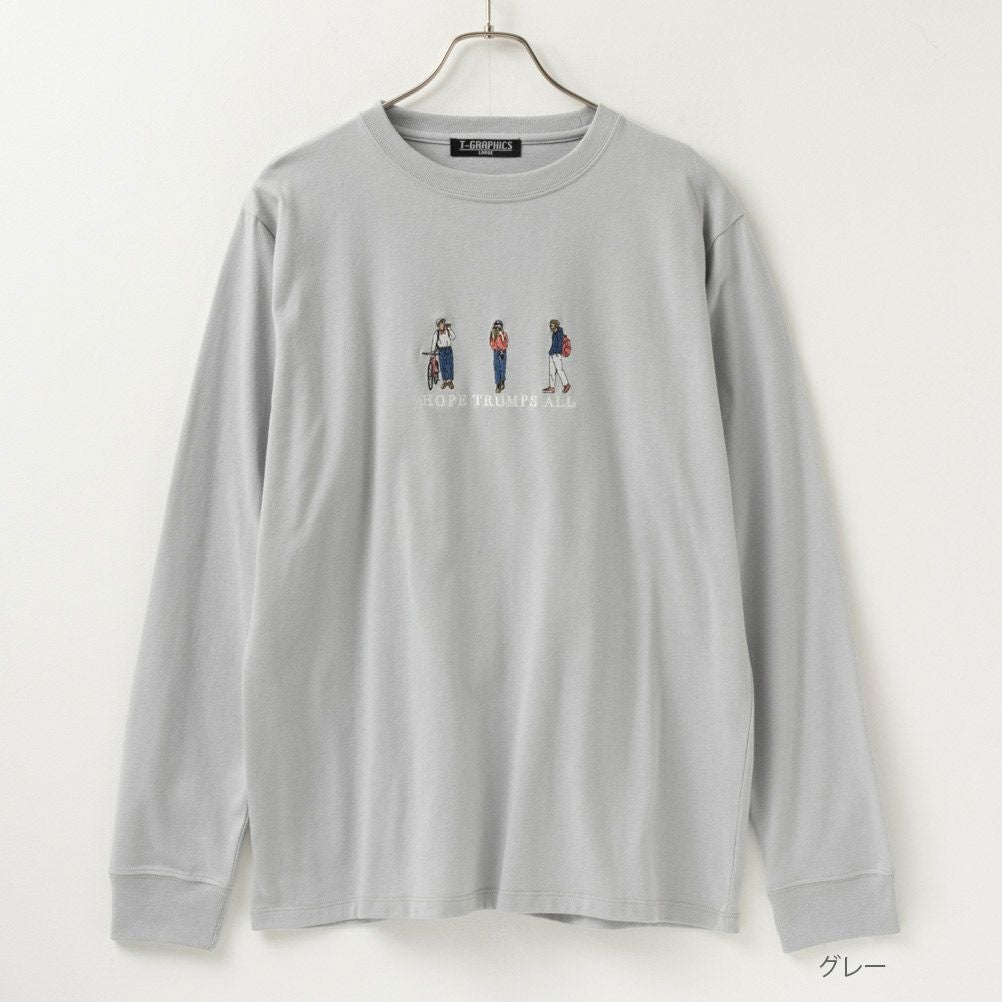 T-GRAPHICS 胸刺繍ロングスリーブTシャツ メンズ