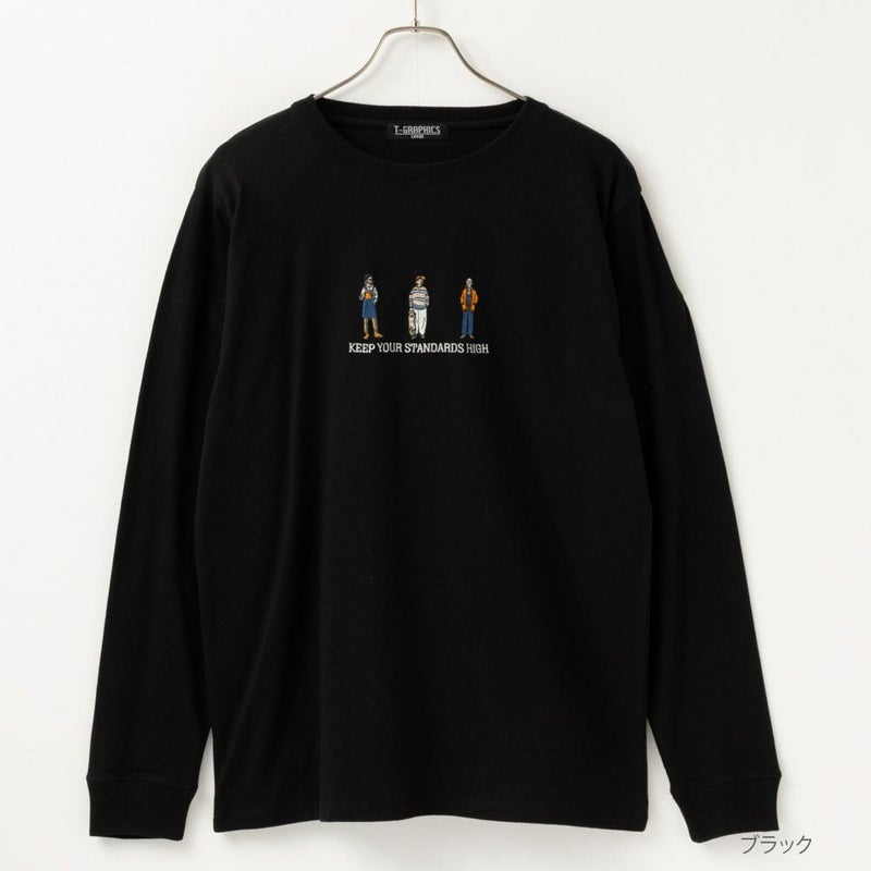 T-GRAPHICS  胸刺繍ロングスリーブTシャツ メンズ商品画像-3