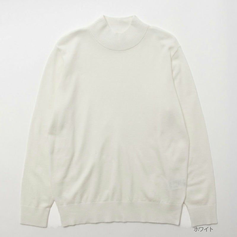 [期間限定knit]NAVY ウール混洗える素肌ニット ハイネック メンズ商品画像-2
