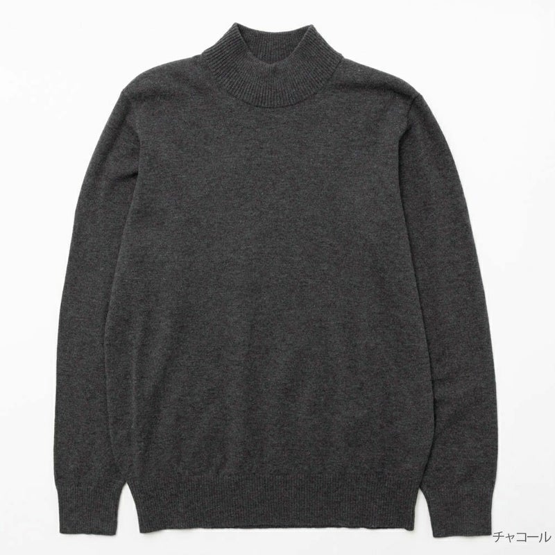 NAVY ウール混洗える素肌ニット ハイネック メンズ商品画像-3